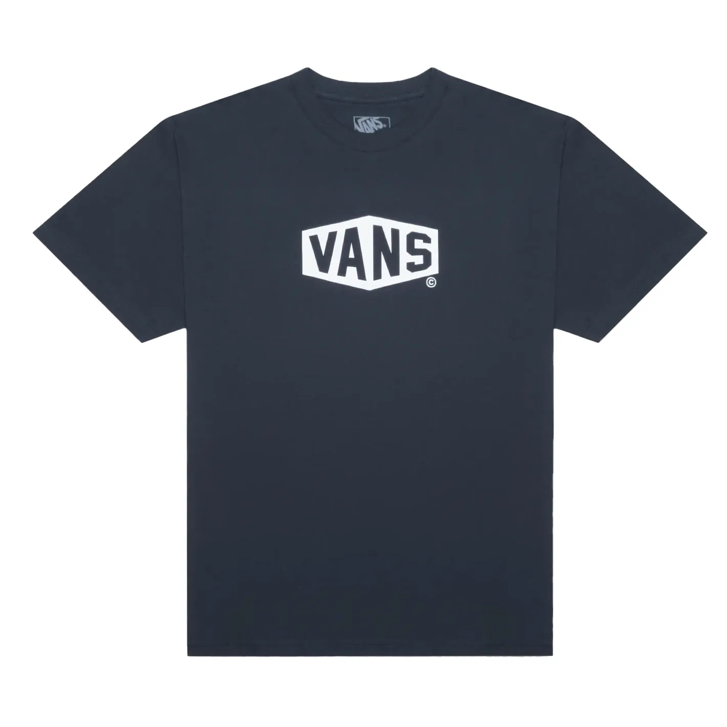 Camiseta masculina Vans Hex SS azul marinho com logo branco frontal